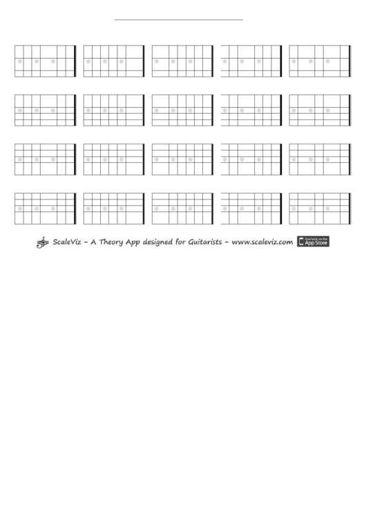 Grid 5x4x7 (Left Handed) Guitar Neck Template Printable pdf