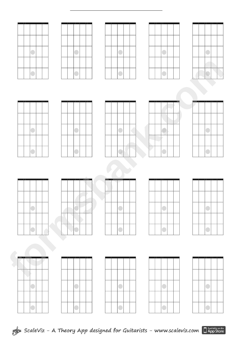 Grid 5x4x5 Guitar Neck Template printable pdf download