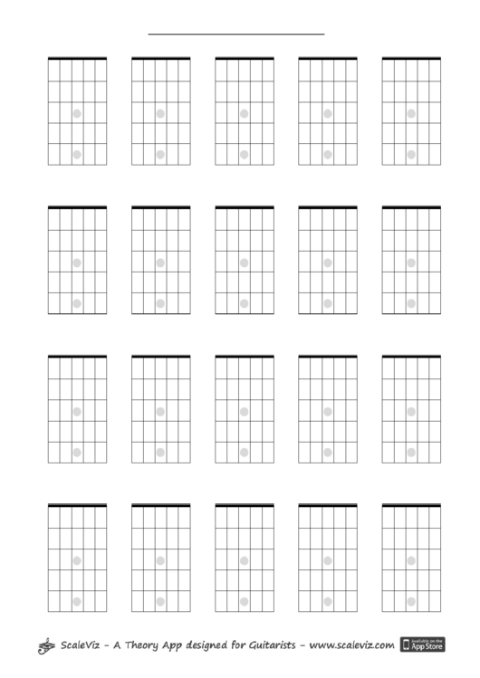 Grid 5x4x5 Guitar Neck Template Printable pdf