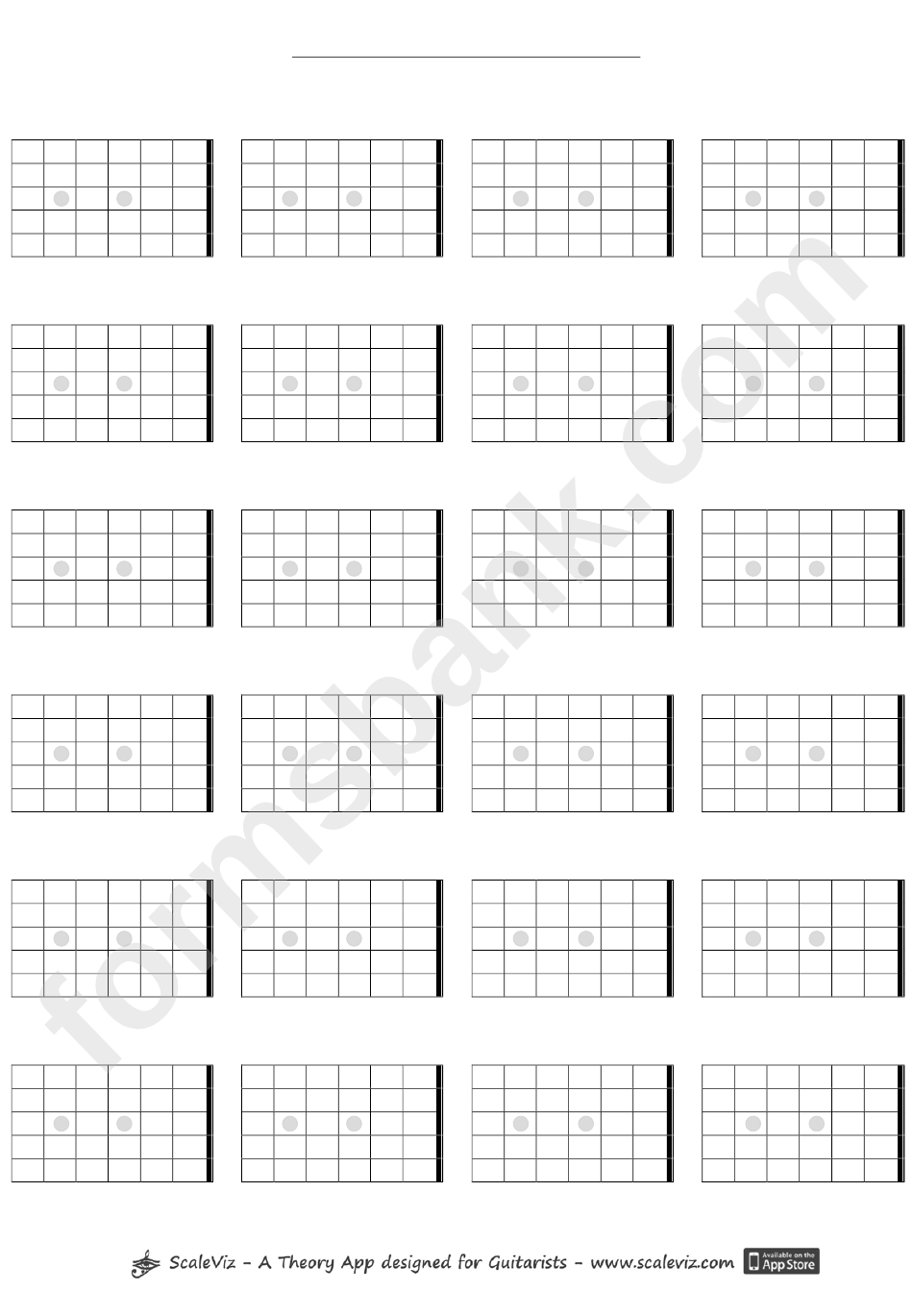 Grid 4x6x6 Left-Handed Guitar Neck Template