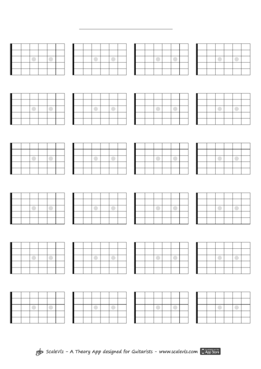 Grid 4x6x6 Guitar Neck Template Printable pdf