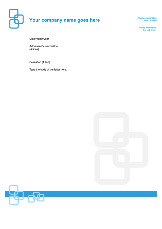Fillable Blue Company Letterhead Template Printable pdf
