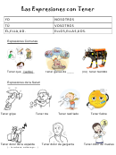 Las Expresiones Con Tener Spanish Worksheet Template