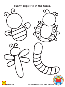 Funny Bugs Coloring Sheet