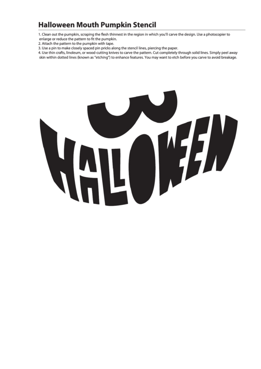 Halloween Mouth Stencil Printable pdf