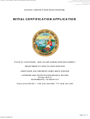Form Dhcs 5112 - California Initial Certification Application - Health And Human Services Agency