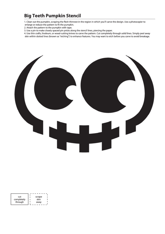 Big Teeth Pumpkin Stencil printable pdf download