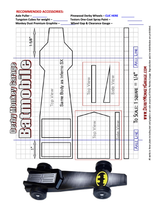 Pinewood Derby Batmobile Template Printable pdf