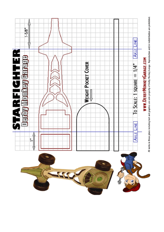 Pinewood Derby Starfighter Template Printable pdf