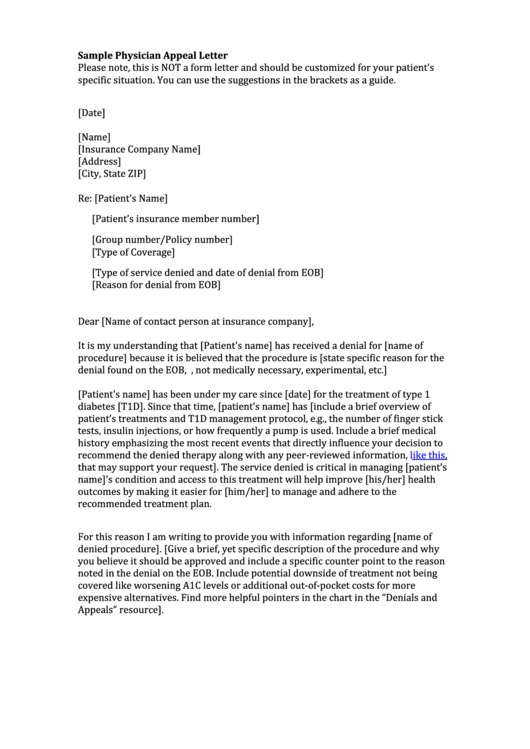 Sample Appeal Letter Printable pdf