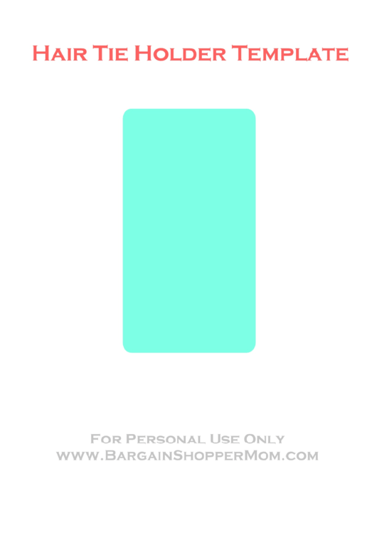 Blue Hair Tie Holder Template Printable pdf