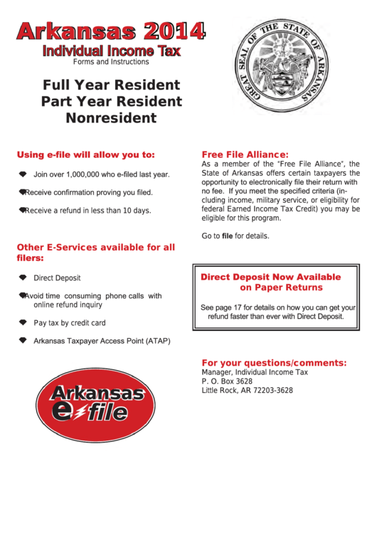 Arkansas Individual Tax Full Year Resident / Part Year
