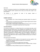Sample Vacation Rental Agreement Template