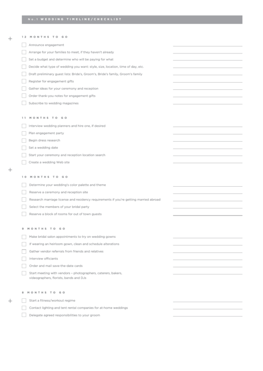 Wedding Timeline/checklist Printable pdf