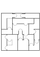 16 Pieces Puzzle Template