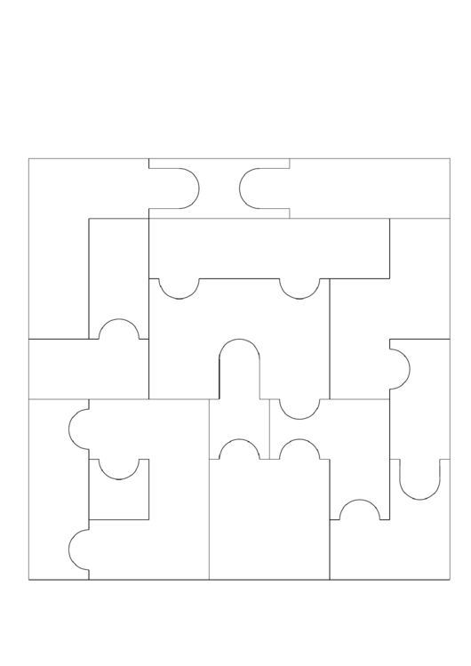 16 Pieces Puzzle Template Printable pdf