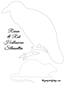 Raven & Rat Halloween Silhouette Template