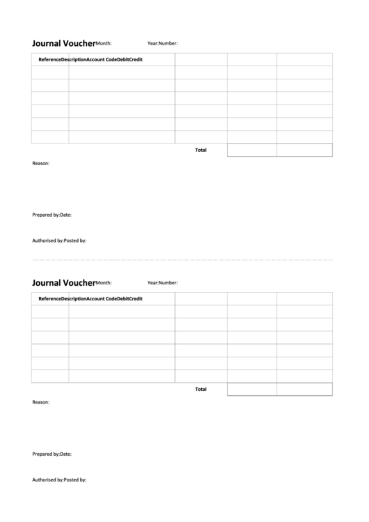 Journal Voucher Template Printable pdf