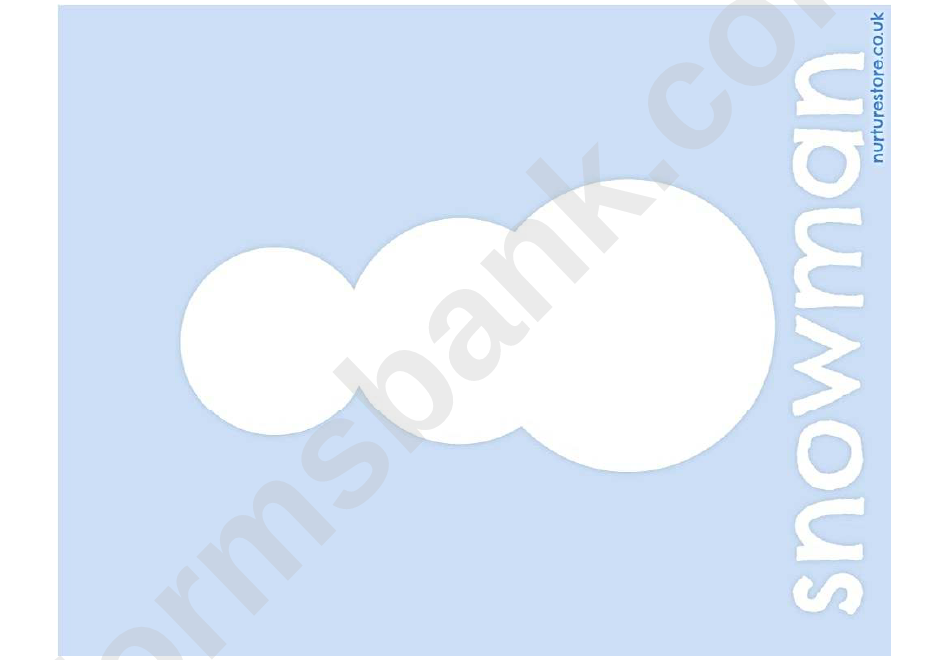 Blank Snowman Template - Blue Background