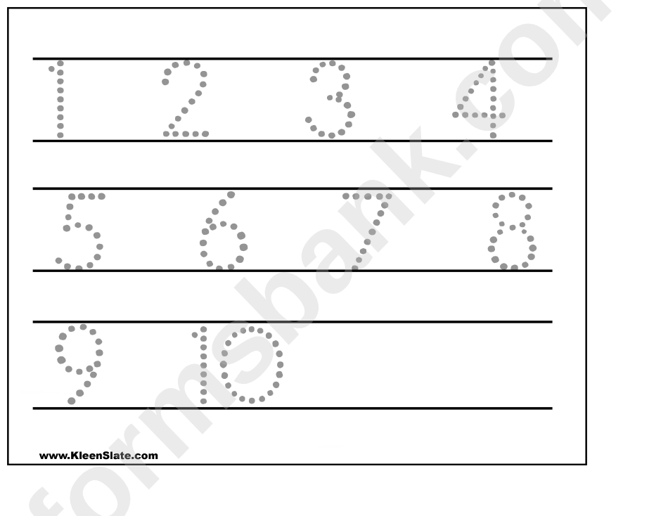 1-10 Number Tracing Sheet