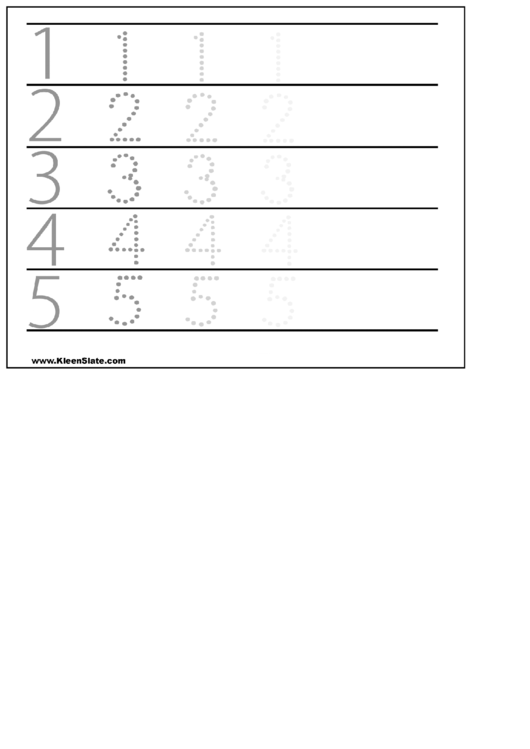 1-5 Writing Number Worksheet Printable pdf
