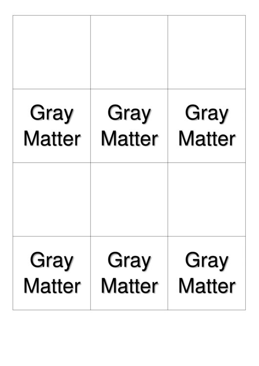 Gray Matter Biology Flashcards Template Printable pdf
