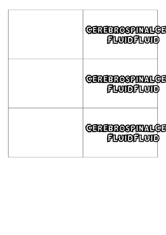 Cerebrospinal Fluid Biology Flashcards Template Printable pdf
