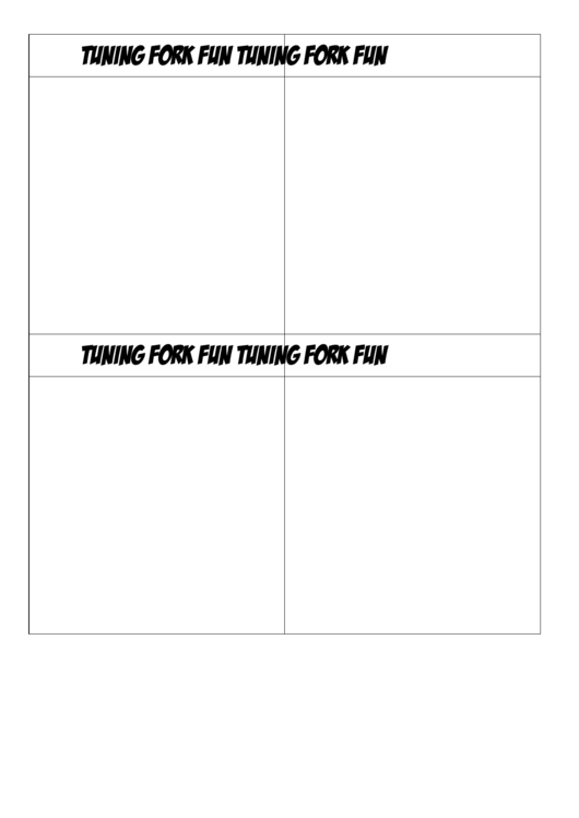 Blank Tuning Fork Fun Biology Flashcards Template Printable pdf