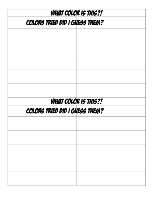 Blank What Color Is This Biology Flashcards Template Printable pdf