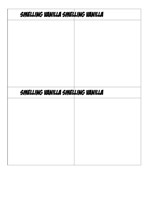 Blank Smelling Vanilla Biology Flashcards Template Printable pdf