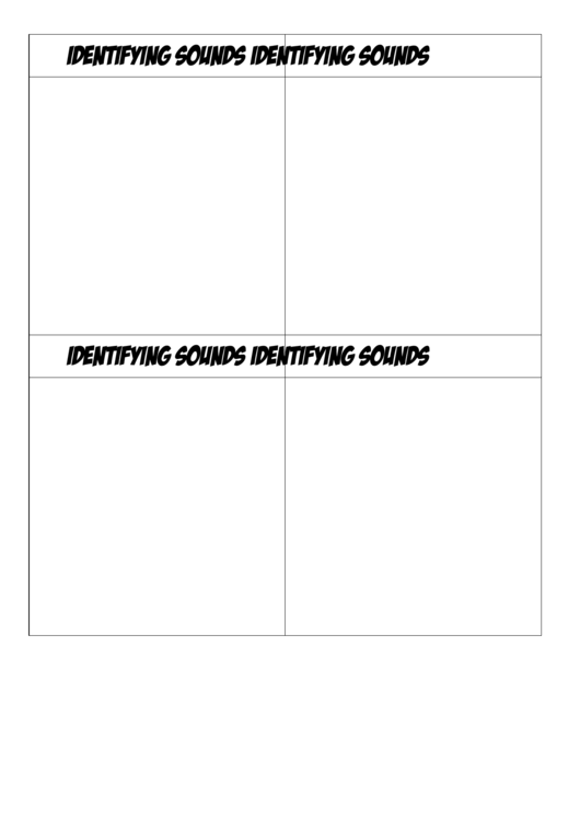 Blank Identifying Sounds Biology Flashcards Template Printable pdf