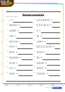 Roman Numerals Worksheet With Answer Key