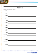 Factor Worksheet With Answer Key