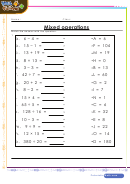 Mixed Operations Worksheet With Answer Key