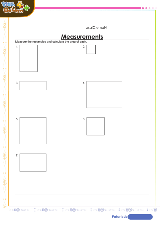 Measure Rectangles And Calculate The Area Worksheet With Answer Key Printable pdf