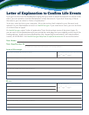 Letter Of Explanation To Confirm Life Events Template