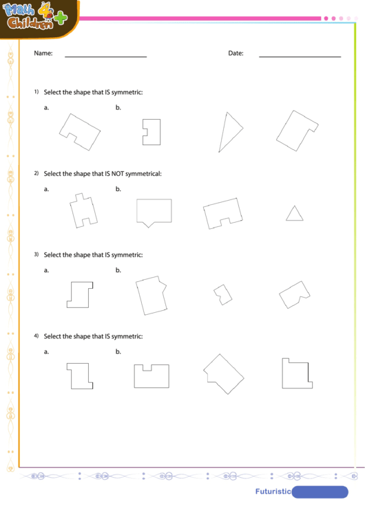 Symmetry With Shapes Worksheet With Answer Key Printable pdf