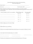 Student Questionnaire For Letters Of Recommendation High School