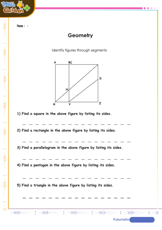 Geometry Identifying Segments Worksheet With Answer Key Printable pdf