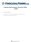 Instructions & Checklist For Lapsed Subscription Renewal Offer Letter Printable pdf