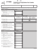 Fillable Form Ct-600 - Ordering Of Corporation Tax Credits - 2005 Printable pdf