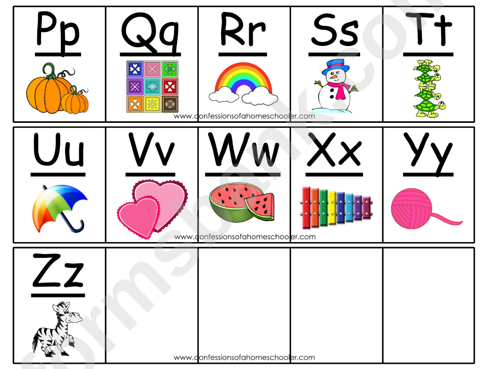 A-Z Alphabet Card Template