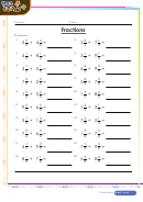 Addition Of Mixed Fractions Worksheet With Answer Key Printable pdf