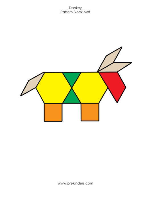 Donkey Pattern Block Mat Template Printable pdf