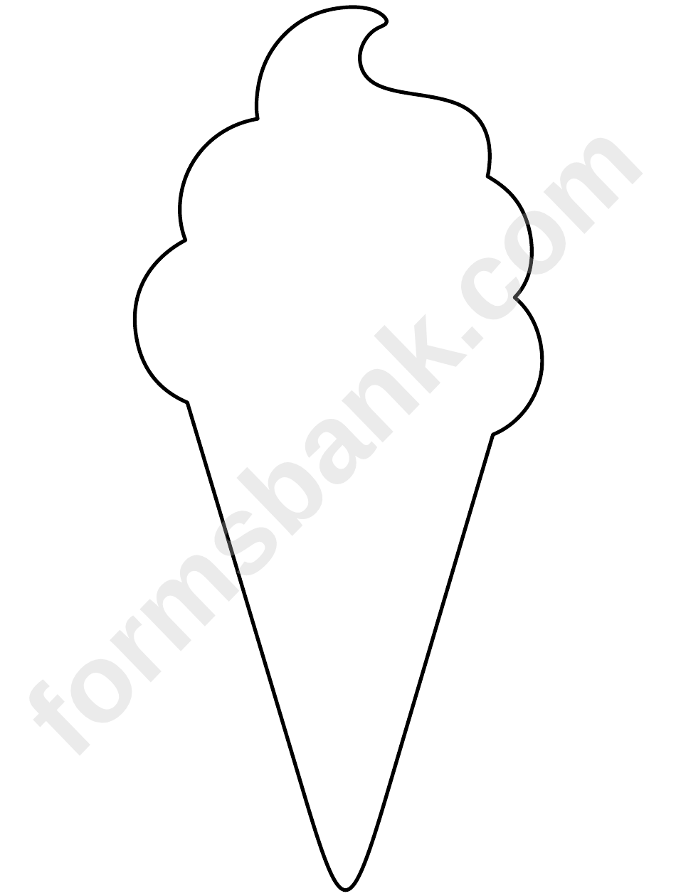 Black And White Ice Cream Cone Template printable pdf download