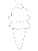 Ice Cream Cone With Cherry Template