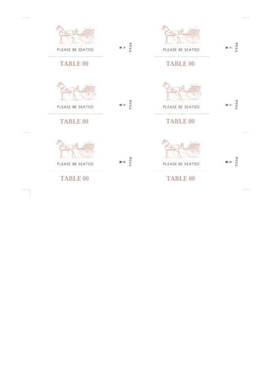 Fillable Table Name Cards Templates With Horse Carriage Printable pdf