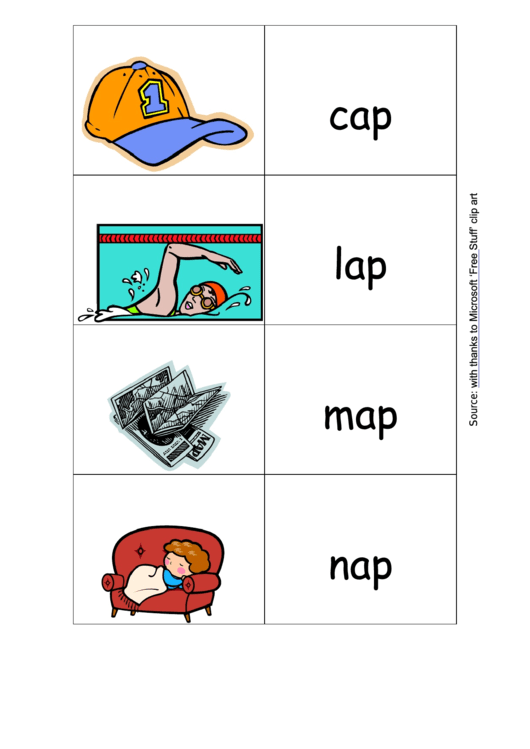 The Ap Word Family Flash Card Template Printable pdf