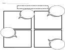4 Boxes Comic Strip Template With Speech Bubbles