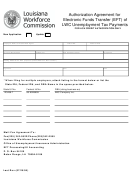 Authorization Agreement For Electronic Funds Transfer (eft) Of Lwc Unemployment Tax Payments Form - Louisiana Workforce Commission